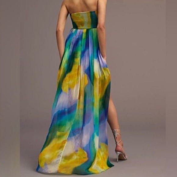 NWT Vineet Bahl Blurred Sheer Mini Dress with Train, sz L - Picture 5 of 17